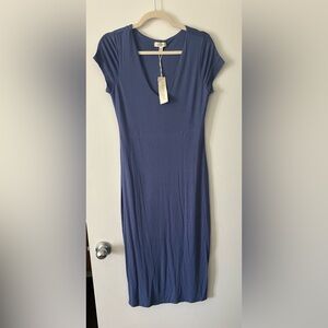 See You Monday Blue Midi Dress - New with Tags - Cap Sleeves